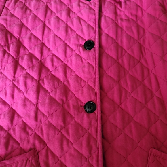 Villager by Liz Claiborne pink quilted jacket size M button front lightweight - Picture 3 of 10
